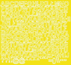 Naklejka litery samoprzylepne 1.5 cm naklejki żółty z połyskiem