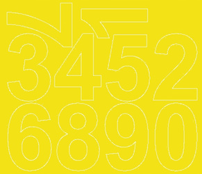 Naklejka cyfry samoprzylepne 8 cm naklejki żółty matowy