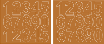 Naklejki cyfry samoprzylepne 6 cm miedziany matowy