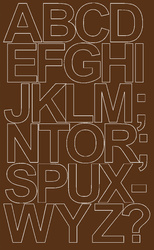 Naklejka litery samoprzylepne 12 cm naklejki brązowy matowy