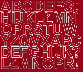 Naklejka litery samoprzylepne 3 cm ciemno czerwony matowy