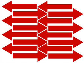Naklejka strzałki 20x7 cm 16 sztuk naklejki czerwony matowy