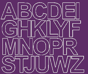 Naklejka litery samoprzylepne 4,5 cm naklejki fioletowy połysk