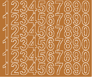 Naklejki cyfry samoprzylepne 3 cm miedziany z połyskiem