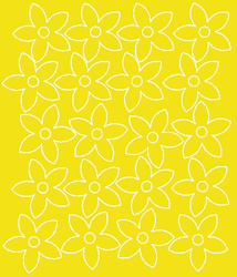 Naklejka na ścianę okno kwiaty naklejki kwiatki 20 sztuk żółty z połyskiem