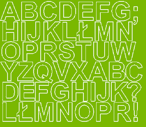 Naklejki litery samoprzylepne 3 cm limonkowy zielony matowy