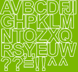 Naklejki litery samoprzylepne 4 cm limonkowy zielony z połyskiem