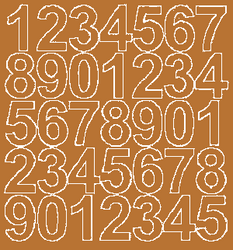 Naklejki cyfry samoprzylepne 4 cm miedziany matowy