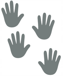 Naklejki dłonie 4 szt. ścieżka sensoryczna szary matowy