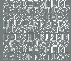 Naklejka litery samoprzylepne 2 cm naklejki szary matowy