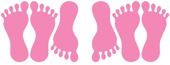 Naklejki stopy 6 szt. ścieżka sensoryczna różowy matowy