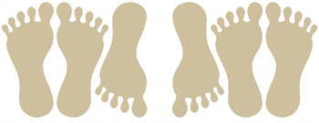 Naklejki stopy 6 szt. ścieżka sensoryczna beżowy matowy