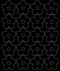 Naklejka na ścianę okno kwiaty kwiatki 20 szt czarny z połyskiem