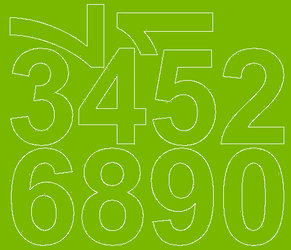Naklejki cyfry samoprzylepne 8 cm limonkowy zielony z połyskiem