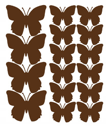 Naklejka na ścianę motyle naklejki 32 szt. brązowy matowy
