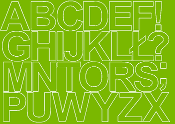 Naklejki litery samoprzylepne 8 cm limonkowy zielony matowy