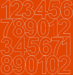Naklejka cyfry samoprzylepne 12 cm naklejki pomarańczowy połysk