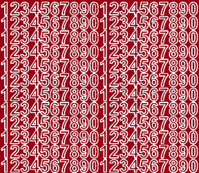 Naklejka cyfry samoprzylepne 1,5 cm ciemno czerwony matowy