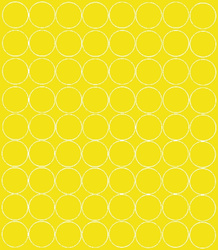 Naklejka koła 5 cm naklejki kółka kropki 72 sztuki żółty połysk