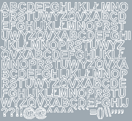 Naklejki litery samoprzylepne 1,5 cm srebrny z połyskiem