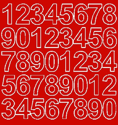 Naklejka cyfry samoprzylepne 3,5 cm naklejki czerwoną matowe