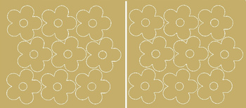 Naklejka na ścianę okno kwiaty kwiatki 18 sztuk złoty matowy