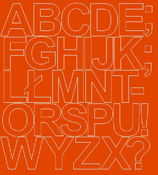 Naklejka litery samoprzylepne 10 cm naklejki pomarańczowy połysk