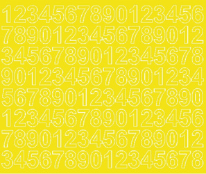 Naklejka cyfry samoprzylepne 2 cm naklejki żółty matowy