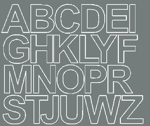 Naklejka litery samoprzylepne 4,5 cm naklejki szary matowy