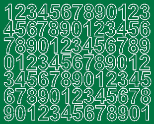 Naklejka cyfry samoprzylepne 2.5 cm naklejki zielony z połyskiem