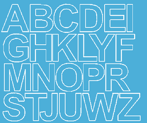 Naklejki litery samoprzylepne 4,5 cm jasnoniebieski z połyskiem