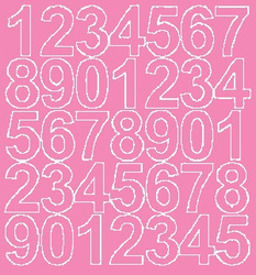 Naklejka cyfry samoprzylepne 4 cm naklejki różowy z połyskiem