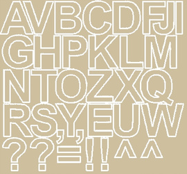 Naklejka litery samoprzylepne 4 cm naklejki z folii beżowy z połyskiem