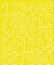 Naklejka cyfry samoprzylepne 4,5 cm naklejki żółty matowy