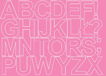 Naklejka litery samoprzylepne 8 cm naklejki różowy matowy