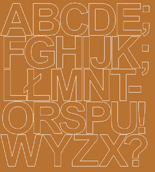 Naklejki litery samoprzylepne 10 cm miedziany matowy