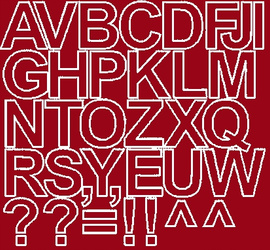 Naklejka litery samoprzylepne 4 cm ciemno czerwony matowy