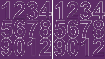 Naklejka cyfry samoprzylepne 7 cm naklejki fioletowy matowy