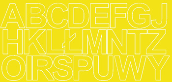 Naklejka litery samoprzylepne 7 cm naklejki żółty z połyskiem