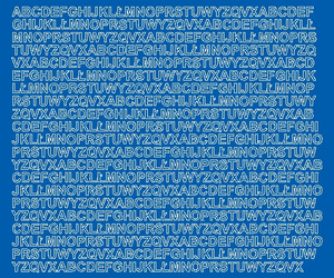 Naklejka litery samoprzylepne 7 mm naklejki niebieski matowy