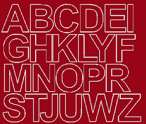 Naklejka litery samoprzylepne 4,5 cm ciemno czerwony z połyskiem