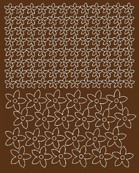 Naklejka na rower kask kwiaty kwiatki 120 szt brązowy połysk