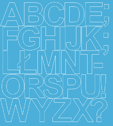 Naklejki litery samoprzylepne 10 cm jasnoniebieski matowy