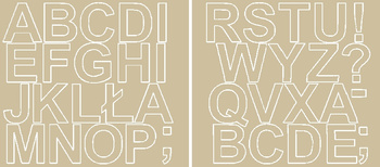 Naklejka litery samoprzylepne 5 cm naklejki beżowy z połyskiem