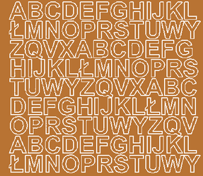 Naklejki litery samoprzylepne 2 cm miedziany matowy