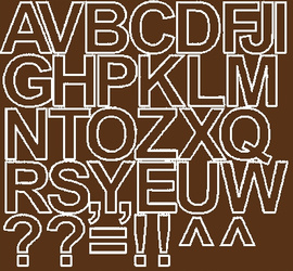 Naklejka litery samoprzylepne 4 cm naklejki z folii brązowy z połyskiem