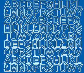 Naklejka litery samoprzylepne 2 cm naklejki niebieski z połyskiem