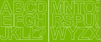 Naklejki litery samoprzylepne 6 cm limonkowy zielony matowy