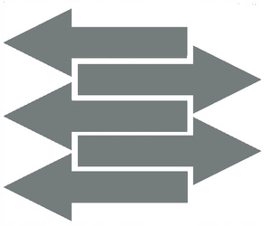 Naklejka strzałki 40x15 cm 5 sztuk naklejki szary matowy