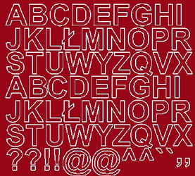 Naklejka litery samoprzylepne 2,5 cm ciemno czerwony matowy